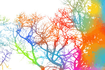 the background of the tree multicolored branch. Vector illustration
