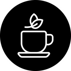 organic tea glyph icon