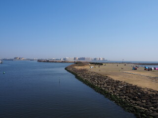 the landscpae of kasai rinaki park, tokyo, Japan