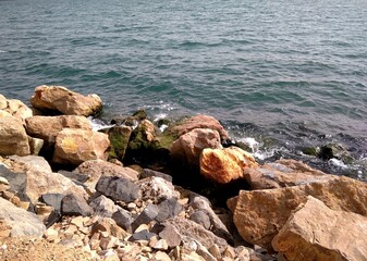 Fototapeta na wymiar Portugal. Cascais. Stones by the ocean.