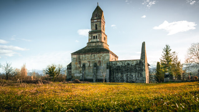 Densus stone church in Hateg region, Romania.