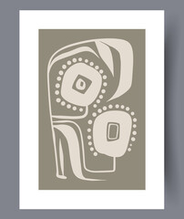 Scandinavian abstract vector print set.