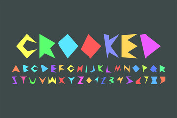 Fototapeta premium Colorful creative font. Trendy english alphabet. Funky latin letters and numerals. Vibrant design