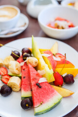 Delicious fruits for breakfast
