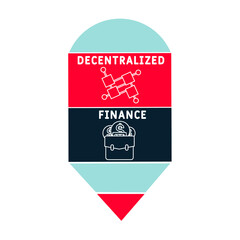 DeFi - Decentralized Finance acronym. business concept background. vector illustration concept with keywords and icons. lettering illustration with icons for web banner, flyer, landing pag