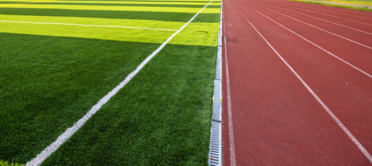 Sport Soccer Stadium Treadmill Rubber Coating Football Ball Football Goal Net Green Field Grass...