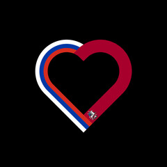 heart ribbon icon of russia and moscow flags. vector illustration isolated on black background