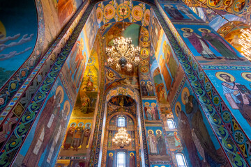Fototapeta na wymiar Church of Savior on spilled blood interior, Saint Petersburg, Russia