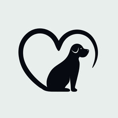 Logo dog in a heart shape
