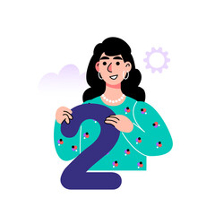 Character holds a big number