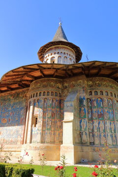The Voronet Monastery is one of Romanian Orthodox monasteries in southern Bucovina