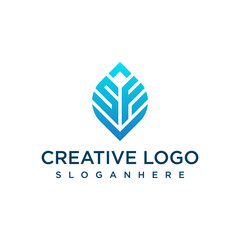 Letter SF . logo design template vector graphics