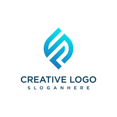 Letter SF . logo design template vector graphics