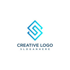 letter S logo design template vector graphics