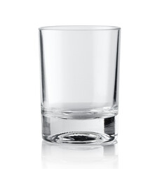 Glass of water or whiskey and wine. Empty glass for alcoholic beverages on white background.