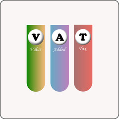 VAT - Value added tax acronym. Concept-based background