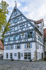 Ulm, Germany. Facade of a half-timbered house