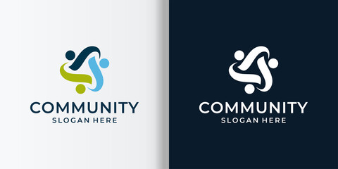 Community logo with three people