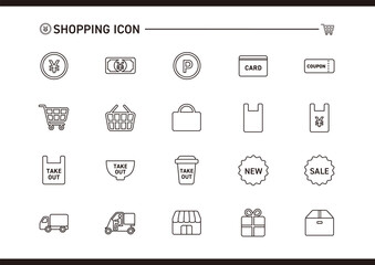 買い物アイコン_線