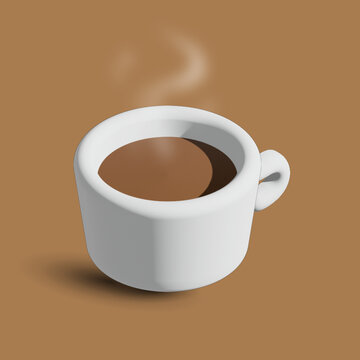 Realistic 3d coffee cup