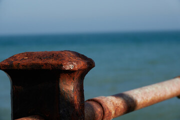 Rusty handle on the seaside