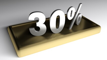 30% chromed on brass pedestal - 3D rendering illustration