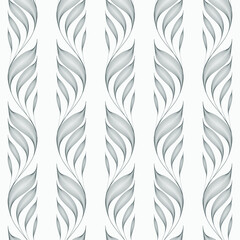 linear vector pattern, repeating abstract leaves, gray line of leaf or flower, floral. graphic clean design for fabric, event, wallpaper etc. pattern is on swatches panel.