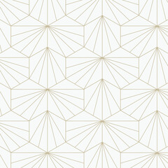 Geometric vector pattern, repeating linear hexagon shape with four line in center, Pattern is clean for fabric, wallpaper, printing. Pattern is on swatches panel