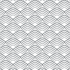 Vector pattern, repeating abstract linear scale fish. Pattern is clean for fabric, wallpaper, printing. Pattern is on swatches panel - 495254654