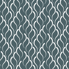 Linear vector pattern, repeating four spirals in monochrome style. Pattern is clean for fabric, wallpaper, printing. Pattern is on swatches panel

