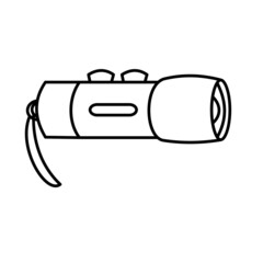 Small electrical pocket Flashlight with two buttons Outline vector illustration