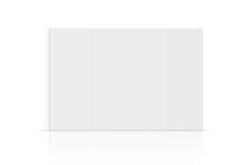 Vector realistic standing 3d magazine mockup with white blank cover