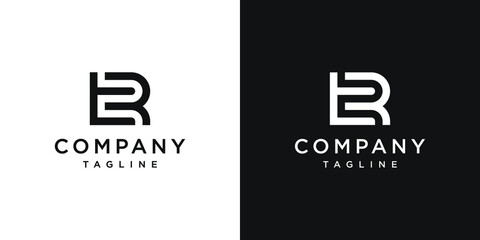 Creative letter tr monogram logo design icon template white and black background - obrazy, fototapety, plakaty