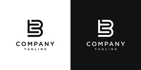 Creative letter bt monogram logo design icon template white and black background