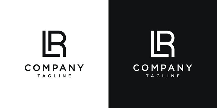 Creative letter LR monogram logo design icon template white and black background