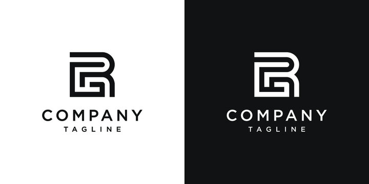 Creative letter rg monogram logo design icon template white and black background