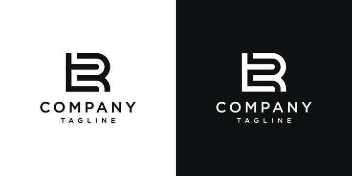 Creative letter tr monogram logo design icon template white and black background