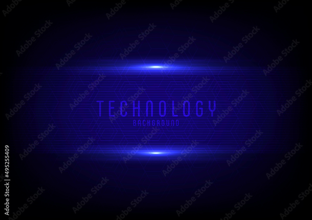 Poster abstract blue technology template design of hexagonal pattern design template.