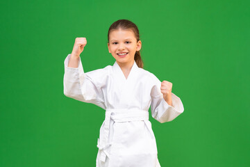 Children's combat sambo sections, a girl learns jiu-jitsu techniques, a child loves martial arts. © Юлия Дьякова