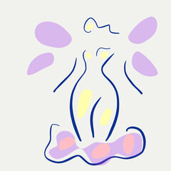 line art fairy silhouette illustration design 