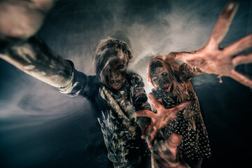 Zombies, Apocalypse, burnt people