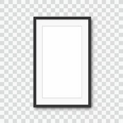 Photo frame. Picture frame with shadow on transparent background
