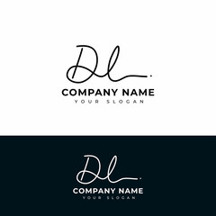 Dl Initial signature logo vector design