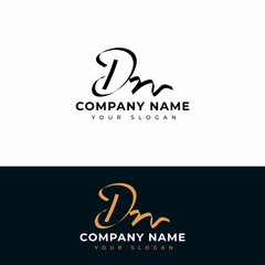 Dn Initial signature logo vector design