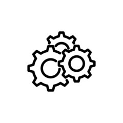 Hand icon with gear. suitable for setting symbol. line icon style. simple design editable. Design template vector