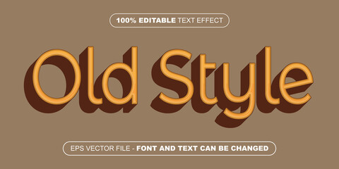 old style 3d editable text effect