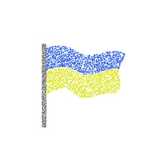 Vector Grunge Blue Yellow Ukrainian flag. Vector Illustration with Splashes of Ukrainian Flag Colors