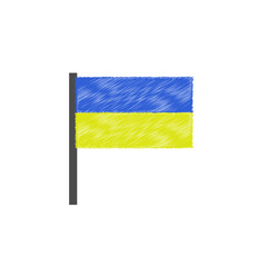 Vector Scratched Blue Yellow Ukrainian flag as symbol of war for vector independence