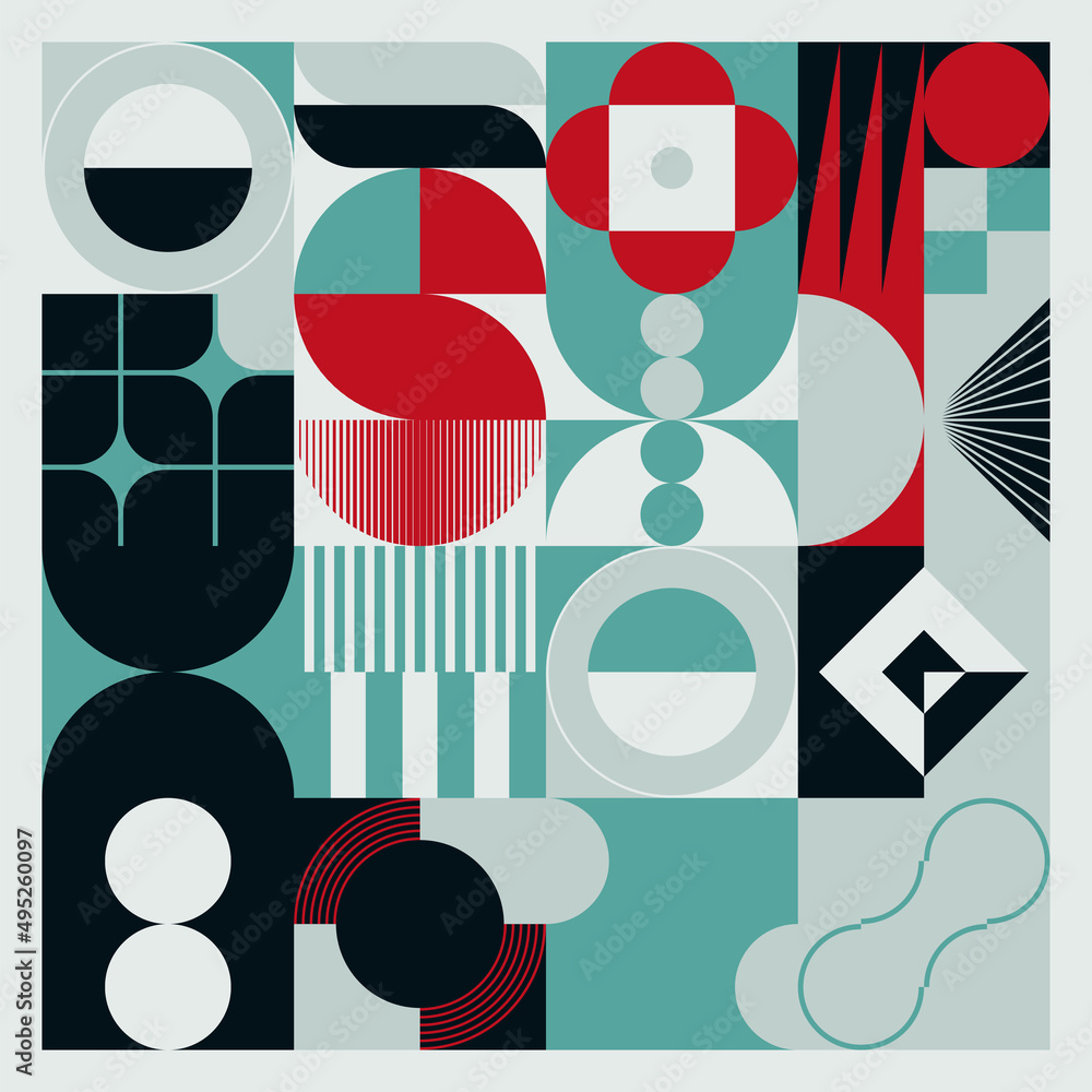 Poster abstract vector pattern graphics made with various geometric shapes and elements