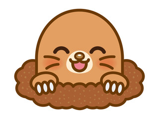 笑顔のモグラのイラスト素材＿ベクター